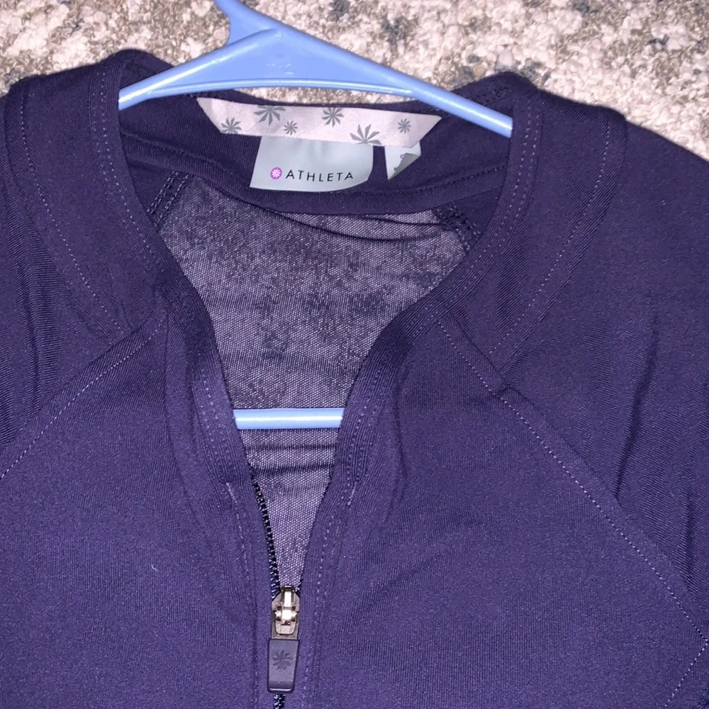 Athleta Dark Blue & Green Mesh Full Tilt Zip up Jacket Small - Picture 8 of 10